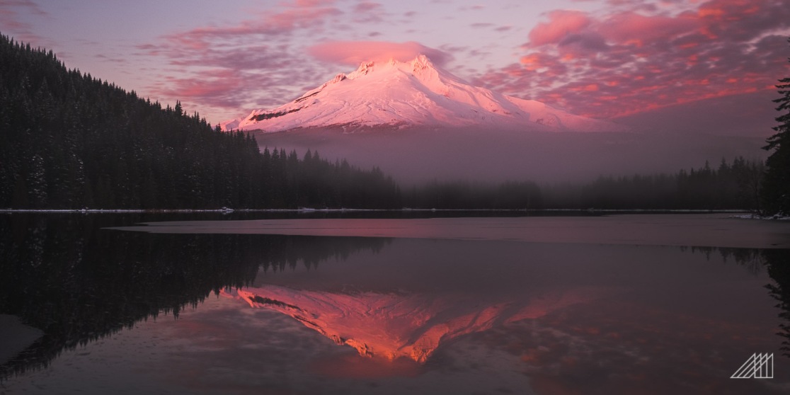 pink mt hood sunset trillium lake oregon photography roaming ralph